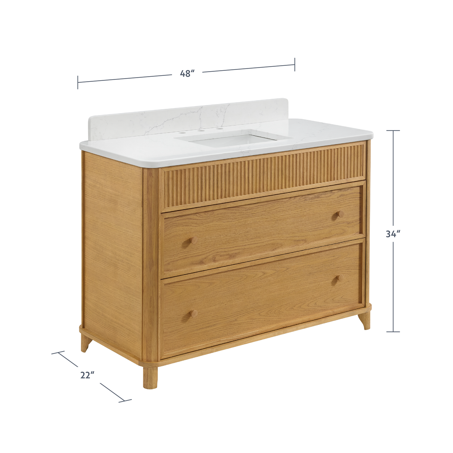 Kathryne 48" Single Sink Bathroom Vanity | Statuario Quartz Countertop