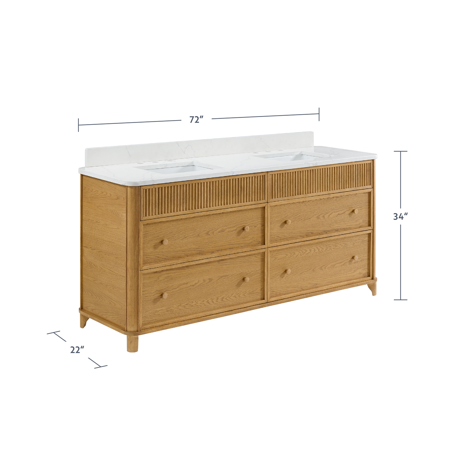 Kathryne 72" Double Sink Bathroom Vanity | Statuario Quartz Countertop