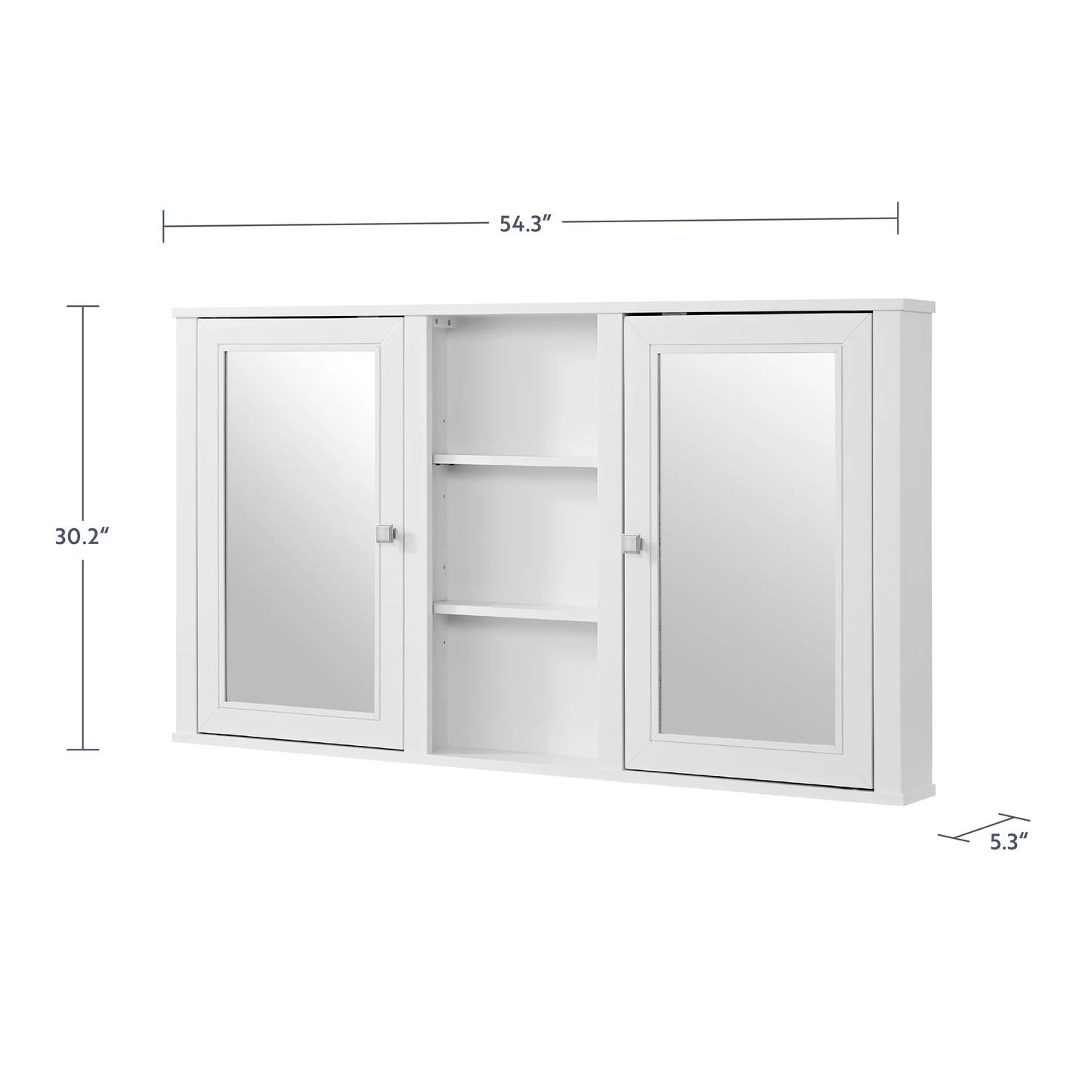 Charlotte 54" Double Reversible Door Medicine Cabinet in White