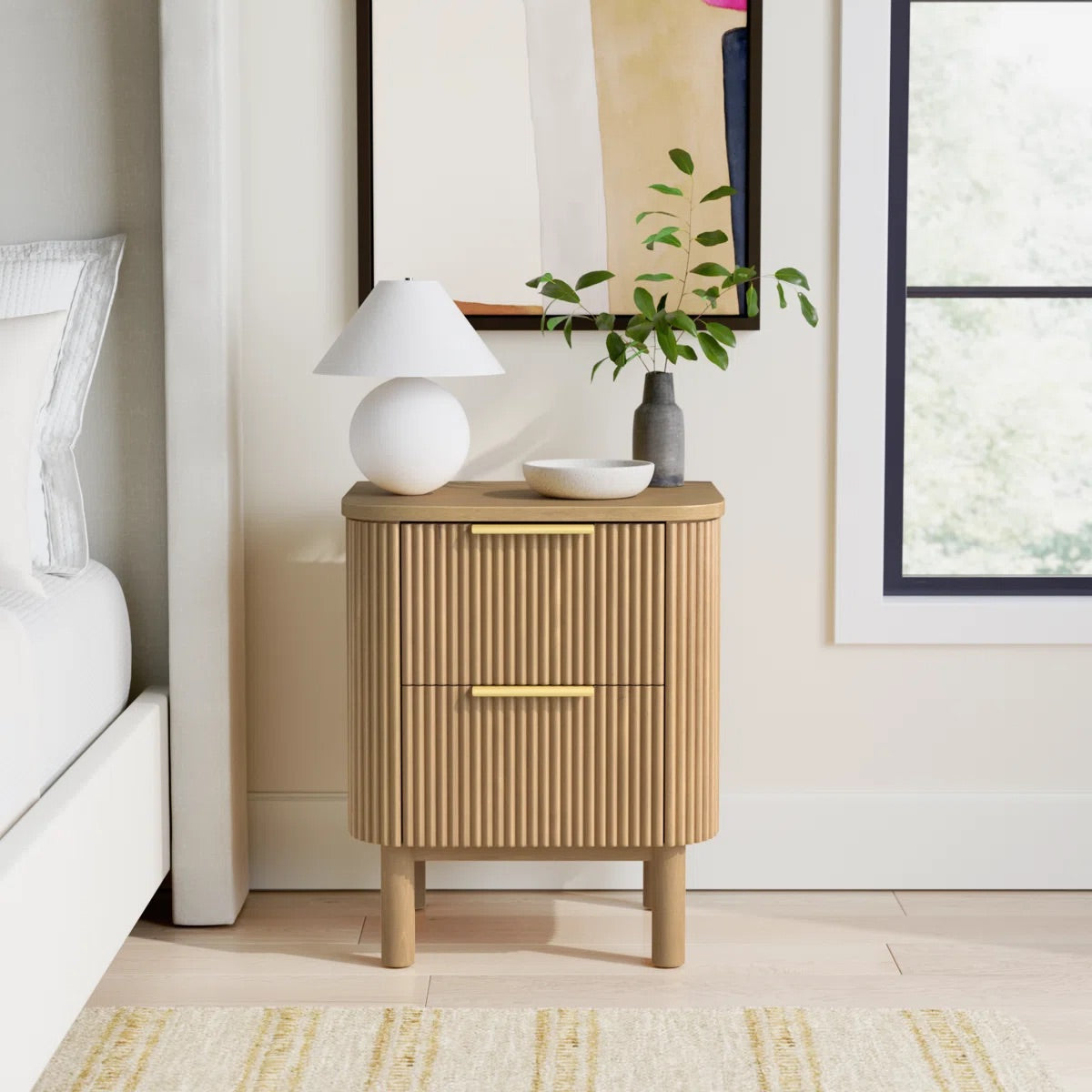 Havana Night Stand in Reeded Birch