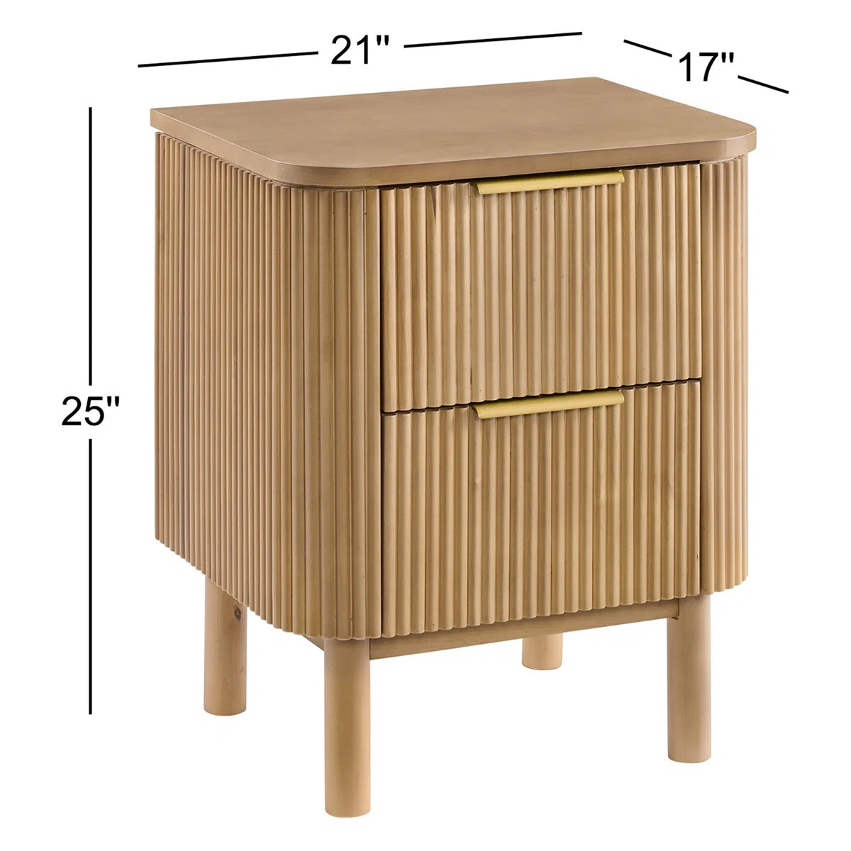 Havana Night Stand in Reeded Birch