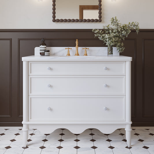 Juliette 42"W x 22"D Single Sink Bathroom Vanity with Cultured Marble Top