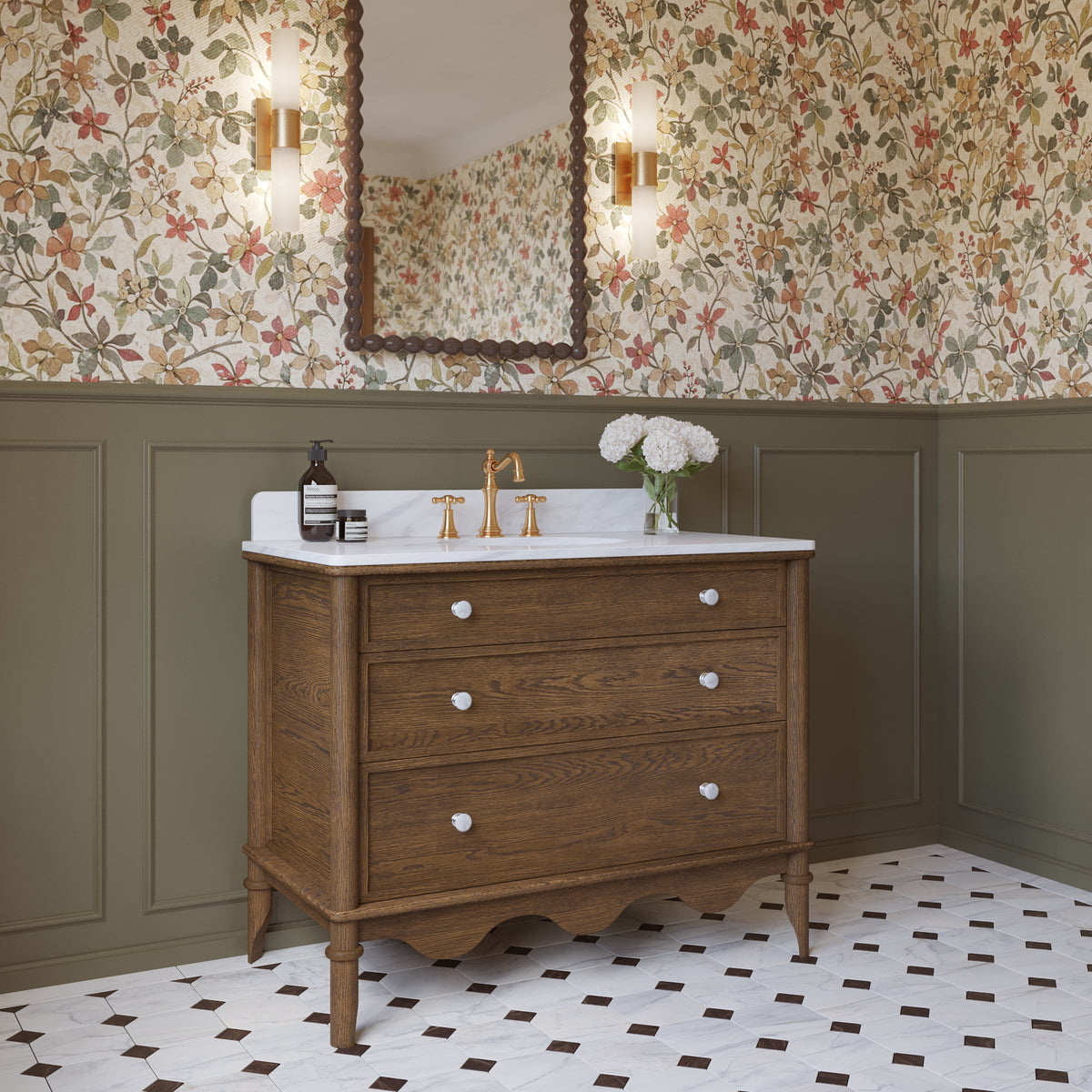 Juliette 42"W x 22"D Single Sink Bathroom Vanity with Cultured Marble Top