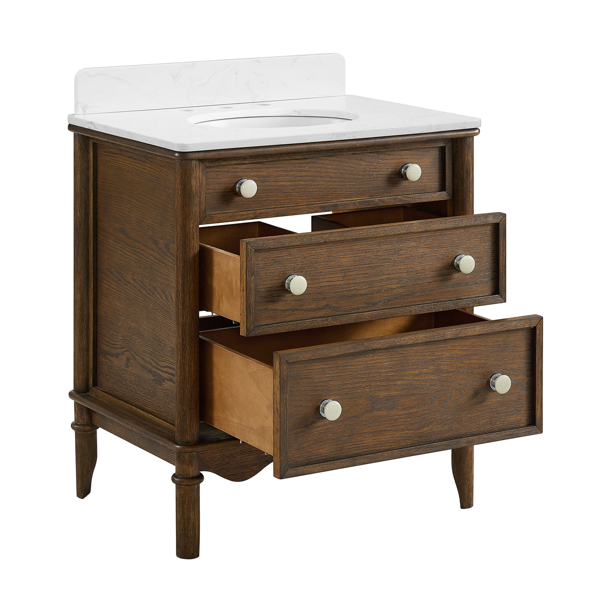 Juliette 30"W x 22"D Single Sink Bathroom Vanity with Cultured Marble Top