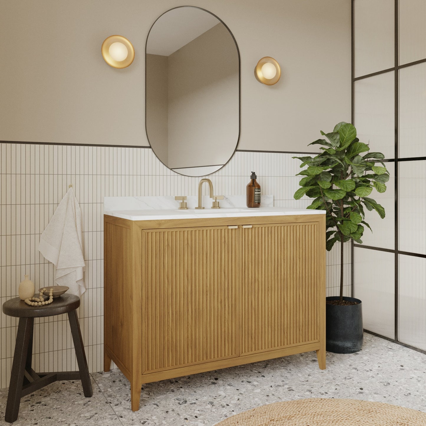 Kendal 42" Single Sink Bathroom Vanity | Cultured Marble Countertop