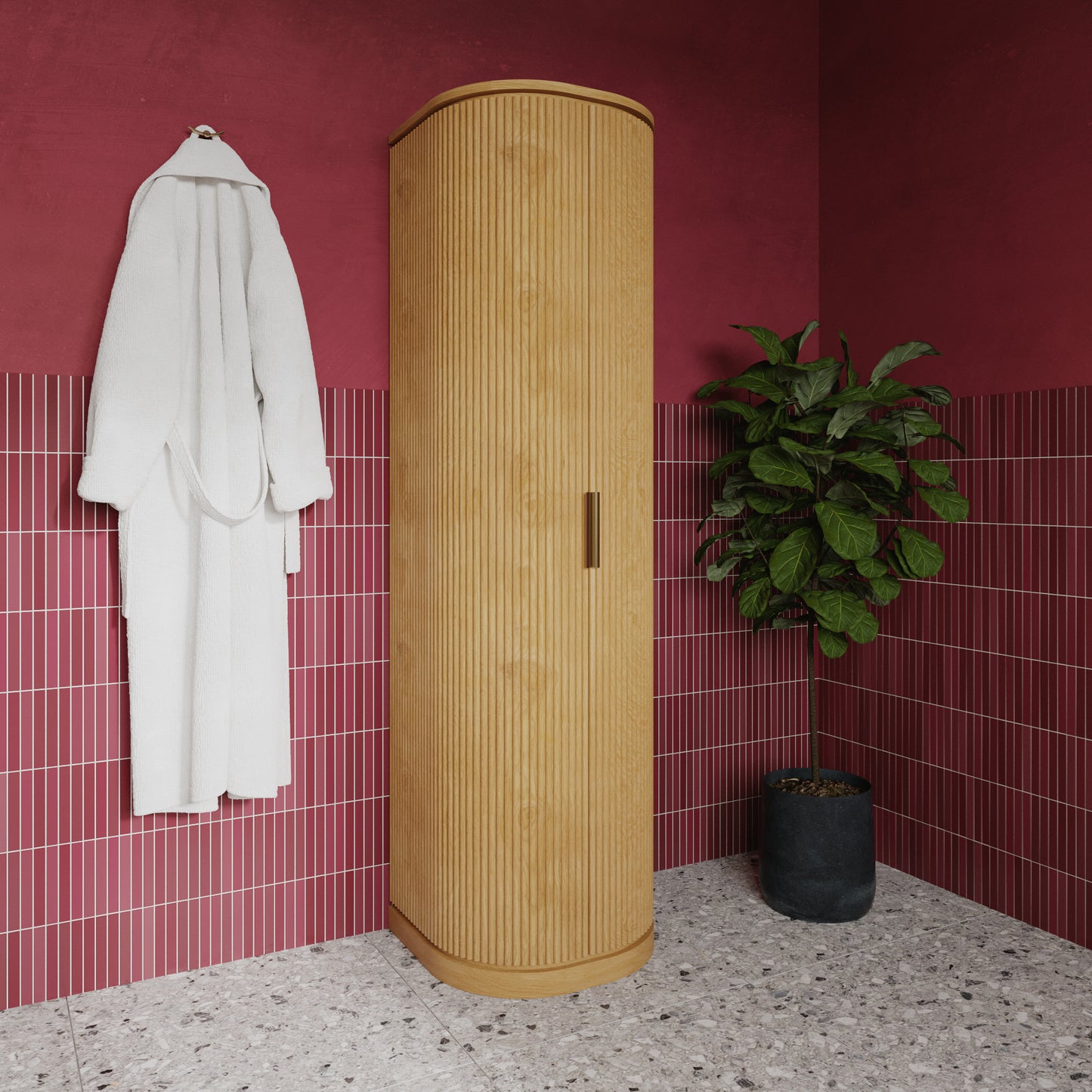 Luna 72" Reeded Birch Linen Cabinet