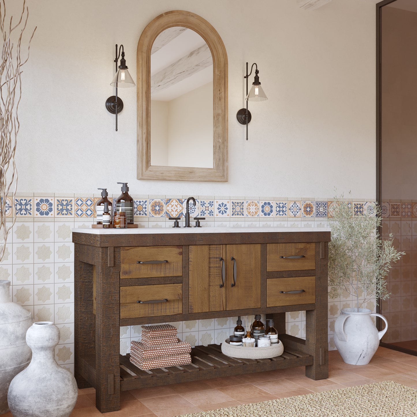 Telluride 54" Single Bathroom Vanity | Quartz Countertop