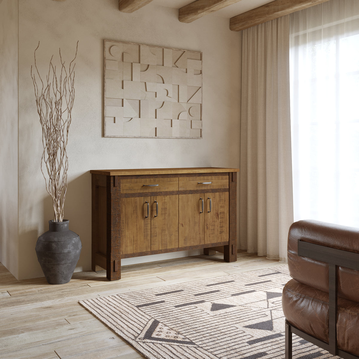 Telluride 54"W x 36"H Modern Farmhouse Sideboard in Vintage Pine