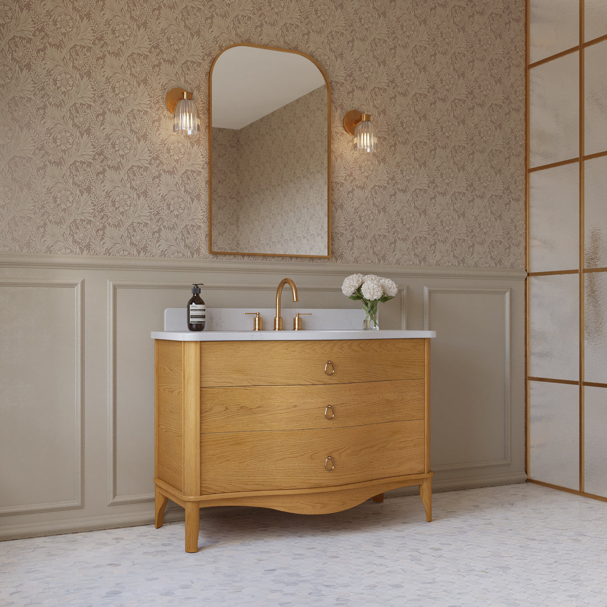 Grace 48" Bathroom Vanity with Statuario Quartz Countertop