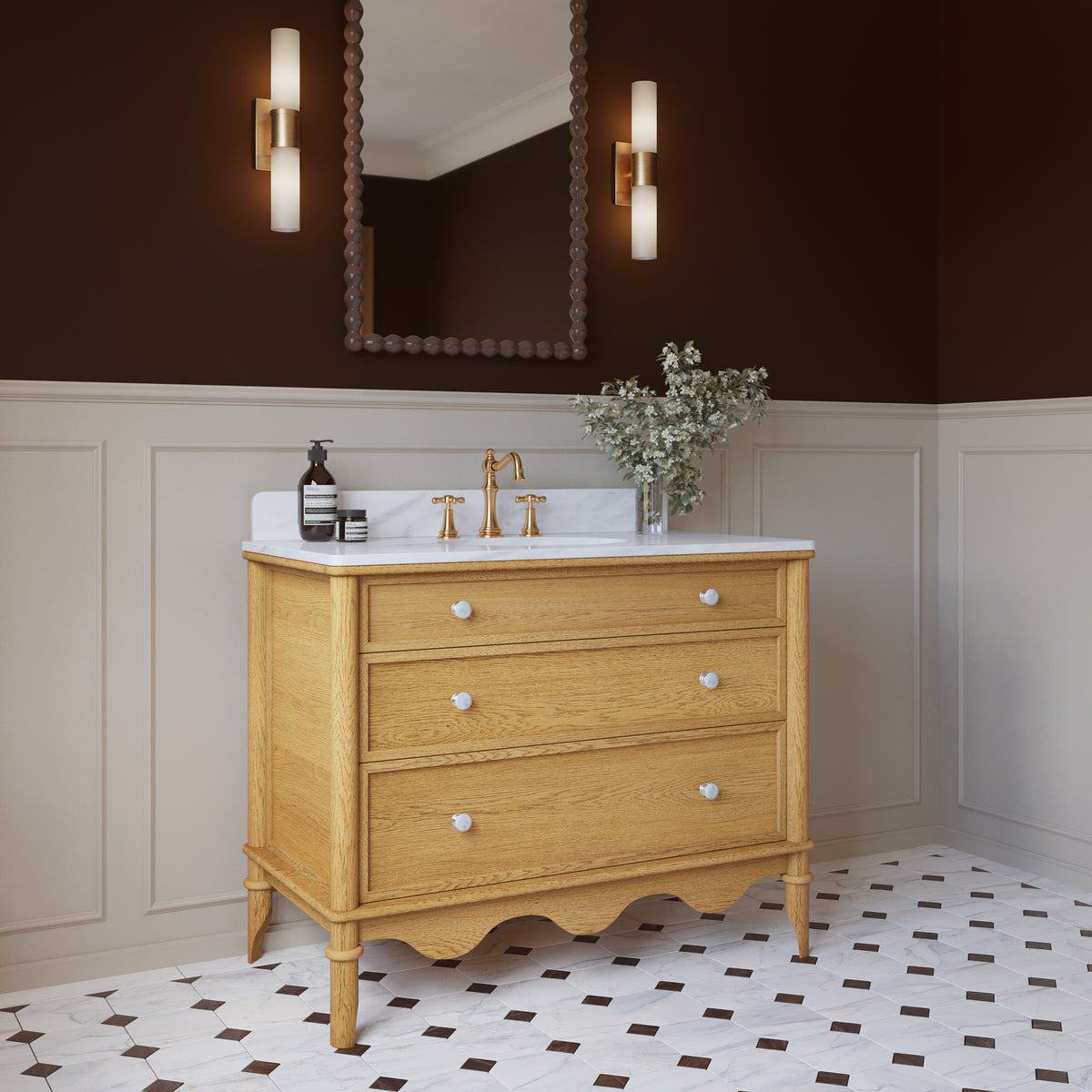 Juliette 42"W x 22"D Single Sink Bathroom Vanity with Cultured Marble Top