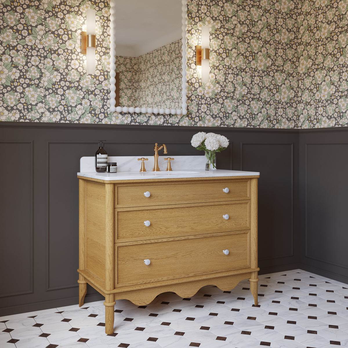 Juliette 42"W x 22"D Single Sink Bathroom Vanity with Cultured Marble Top