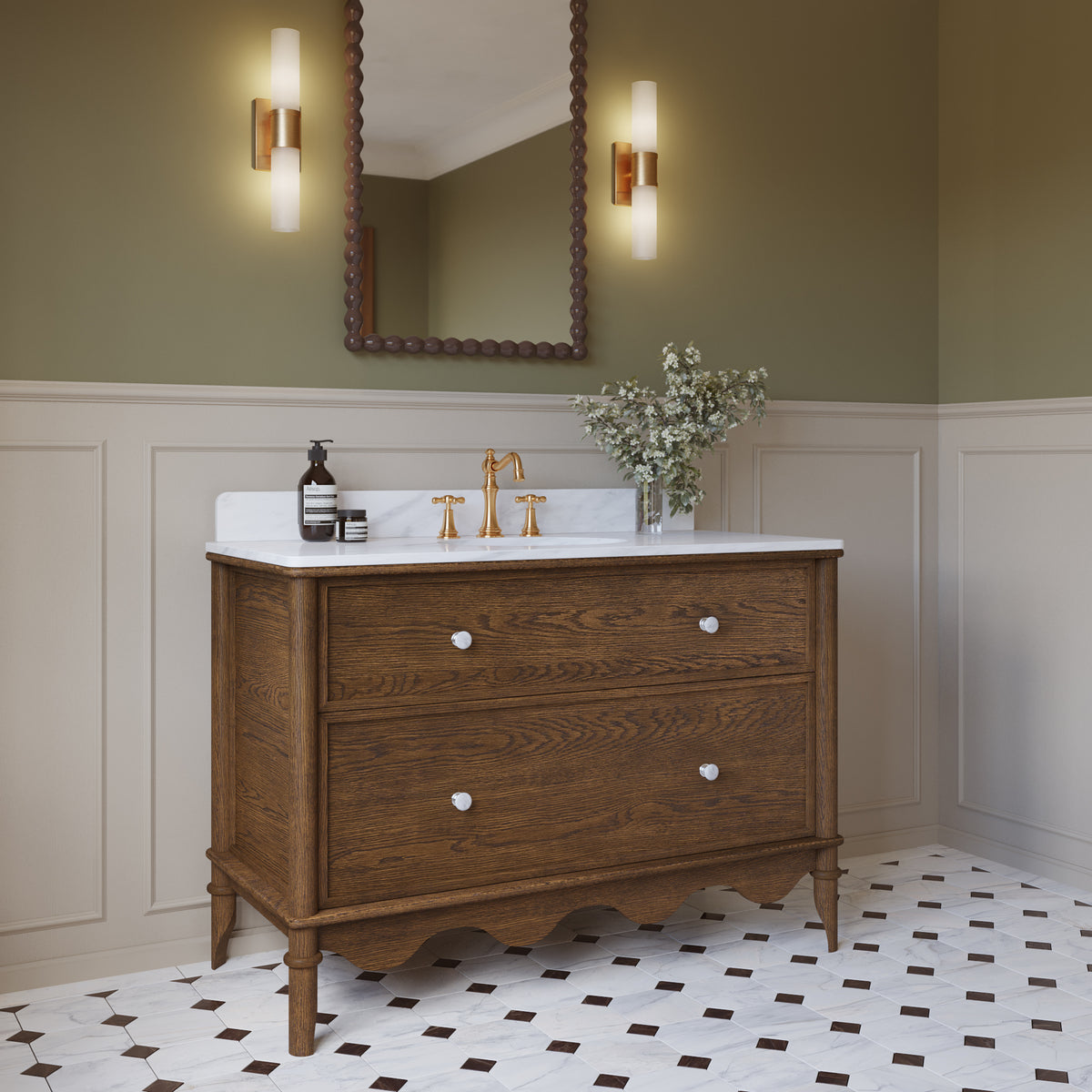 Juliette 48"W x 22"D Single Sink Bathroom Vanity with Cultured Marble Top