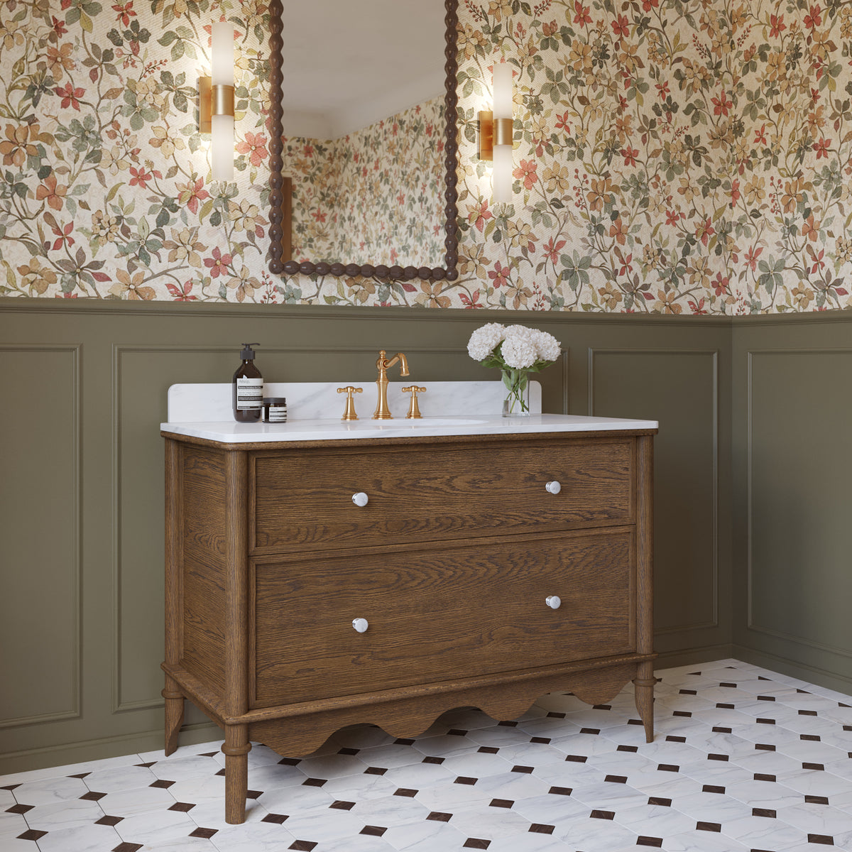 Juliette 48"W x 22"D Single Sink Bathroom Vanity with Cultured Marble Top