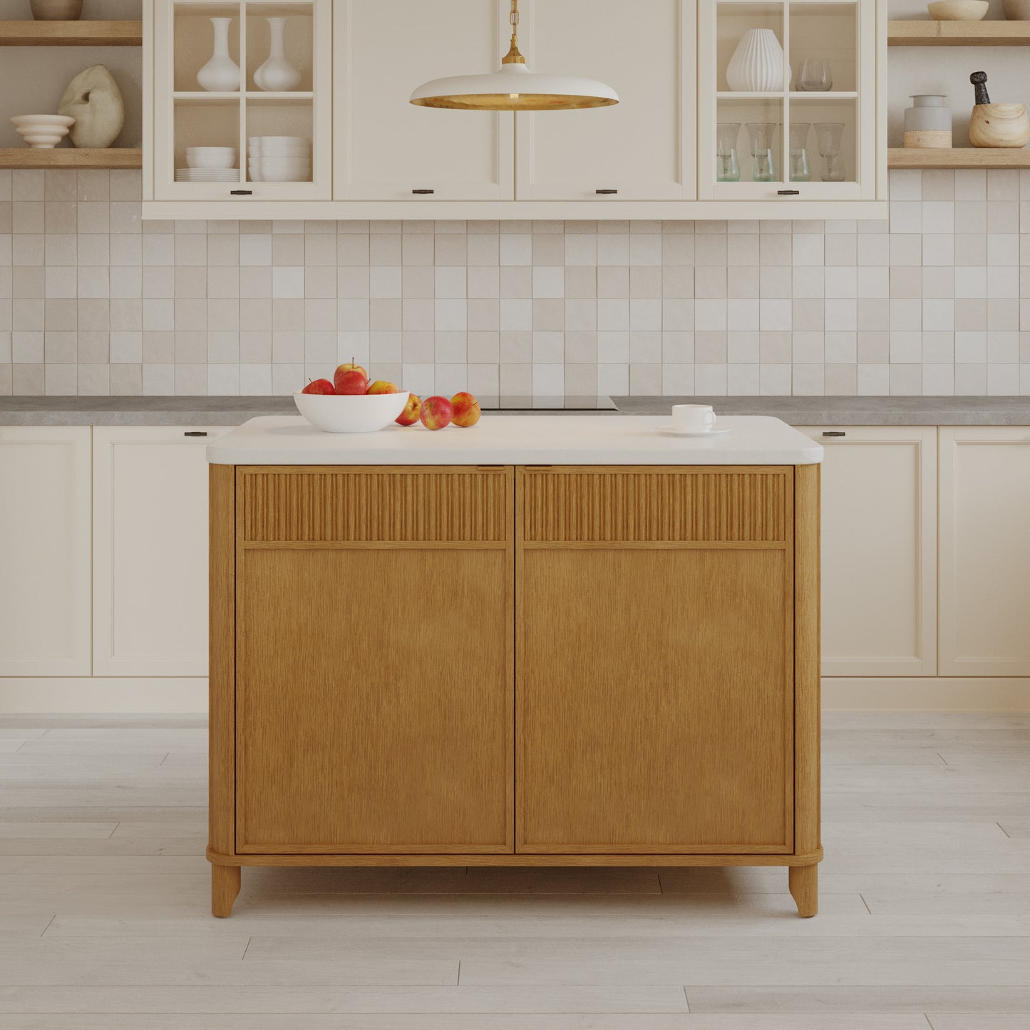 Kathryne 48" Kitchen Island | Quartz Countertop