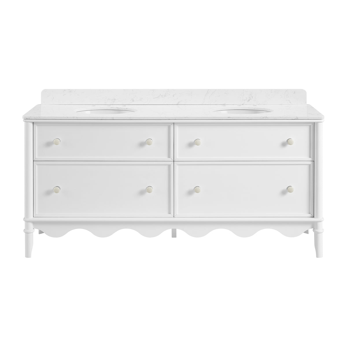 Juliette 72"W x 22"D Double Sink Bathroom Vanity | Cultured Marble Top