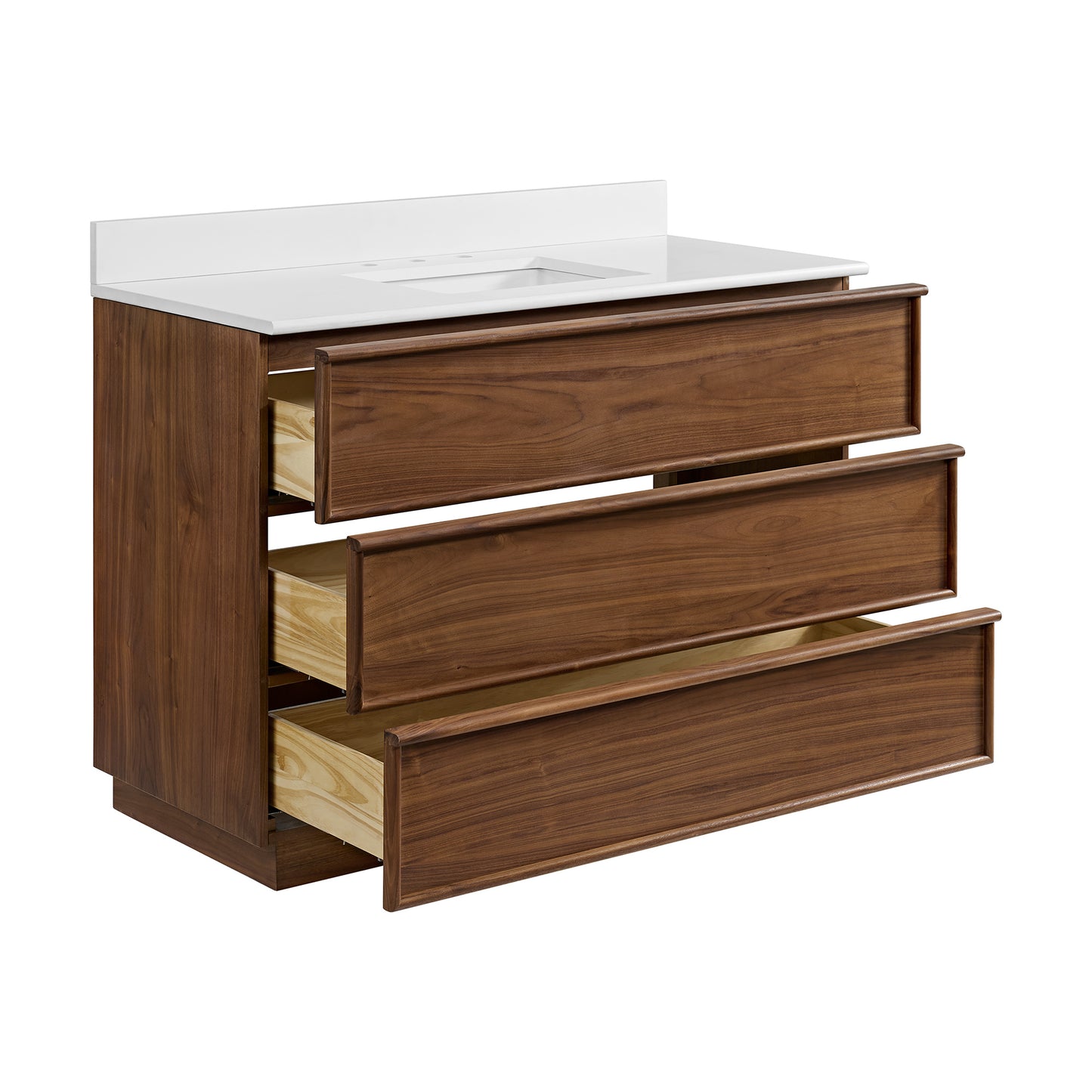 Cooper 48" Single Sink Bathroom Vanity in Natural Walnut with Quartz Top