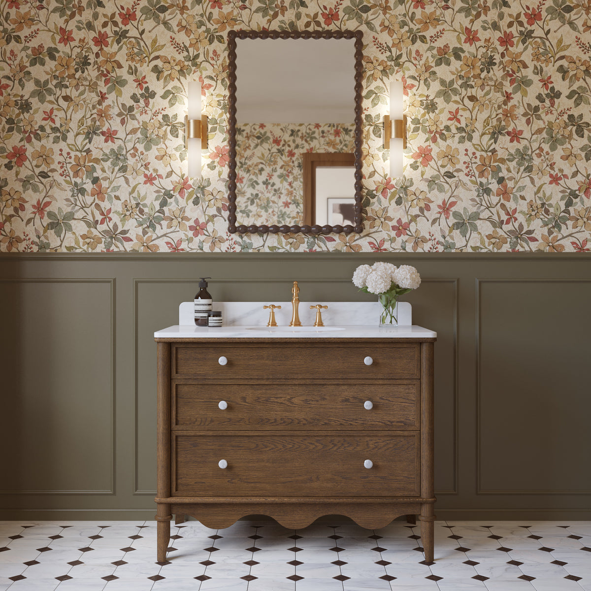 Juliette 42"W x 22"D Single Sink Bathroom Vanity with Cultured Marble Top