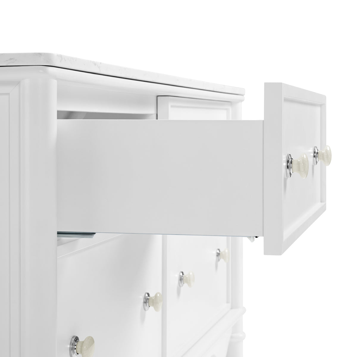 Juliette 60"W x 22"D Double Sink Bathroom Vanity with Cultured Marble Top