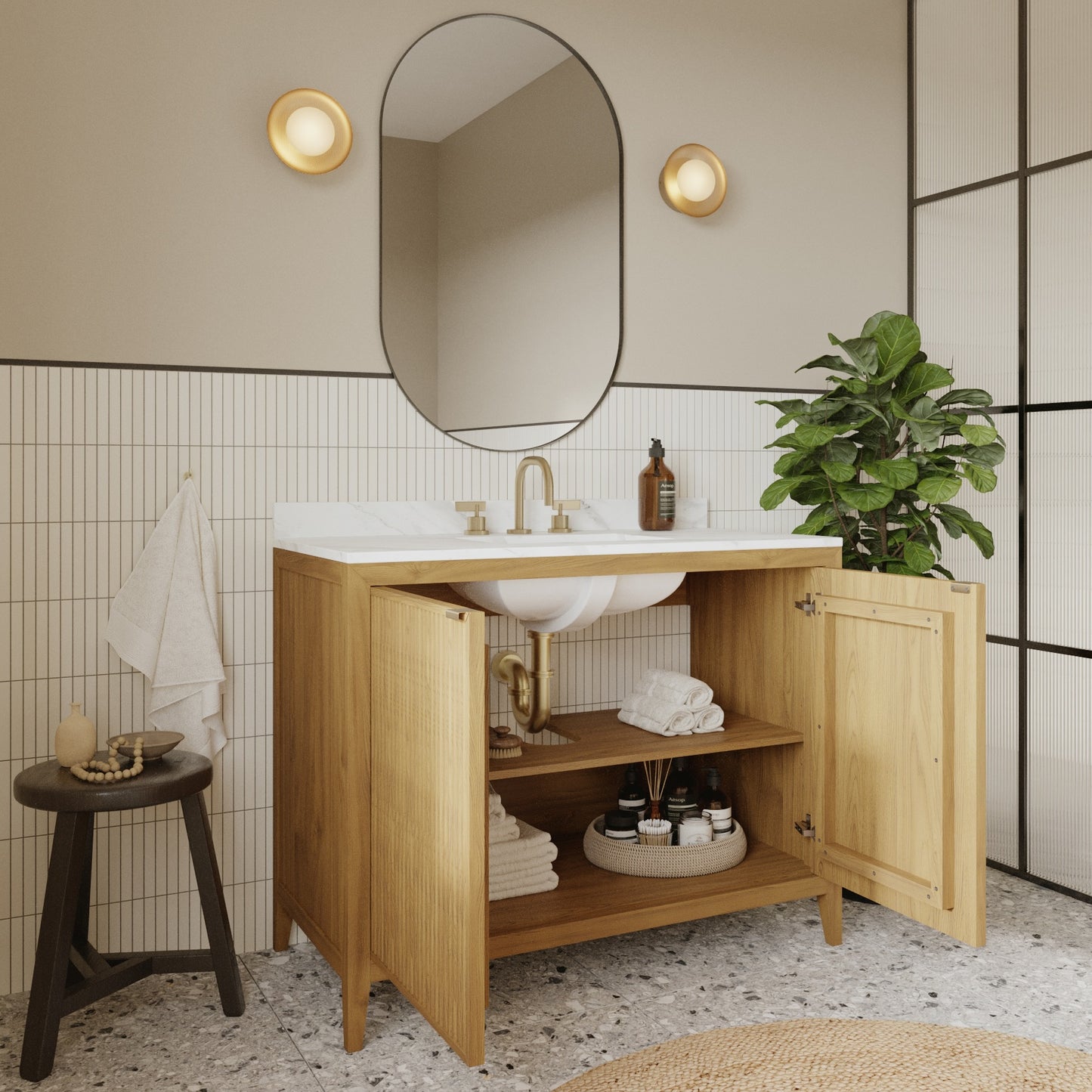 Kendal 42" Single Sink Bathroom Vanity | Cultured Marble Countertop