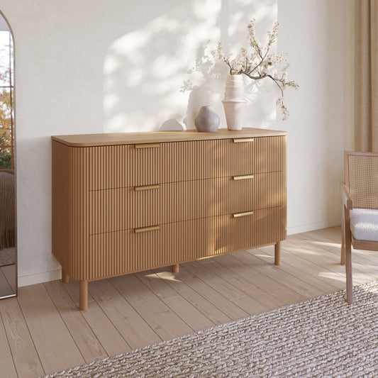 Havana 60" 6-Drawer Reeded Dresser