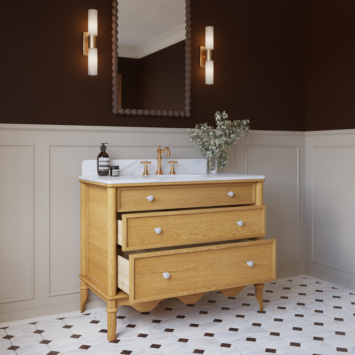 Juliette 42"W x 22"D Single Sink Bathroom Vanity with Cultured Marble Top