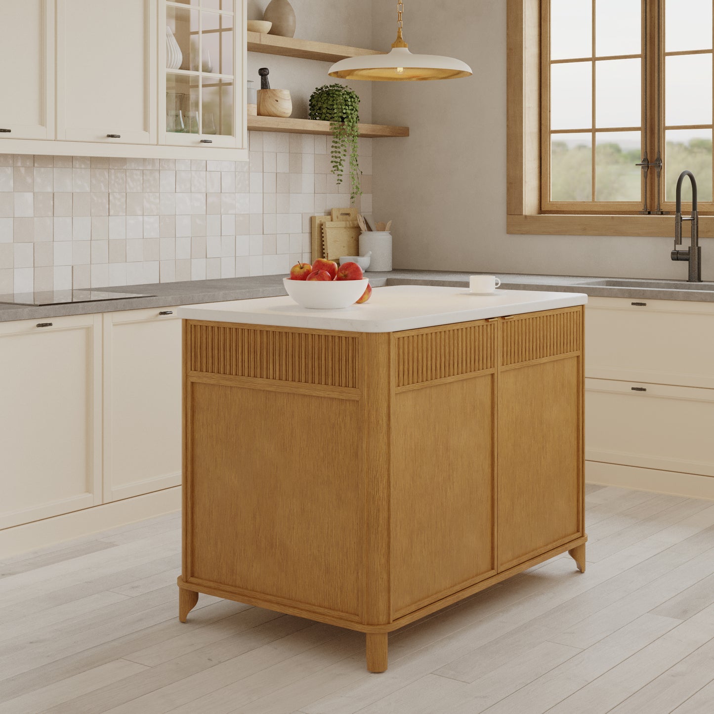 Kathryne 48" Kitchen Island | Quartz Countertop