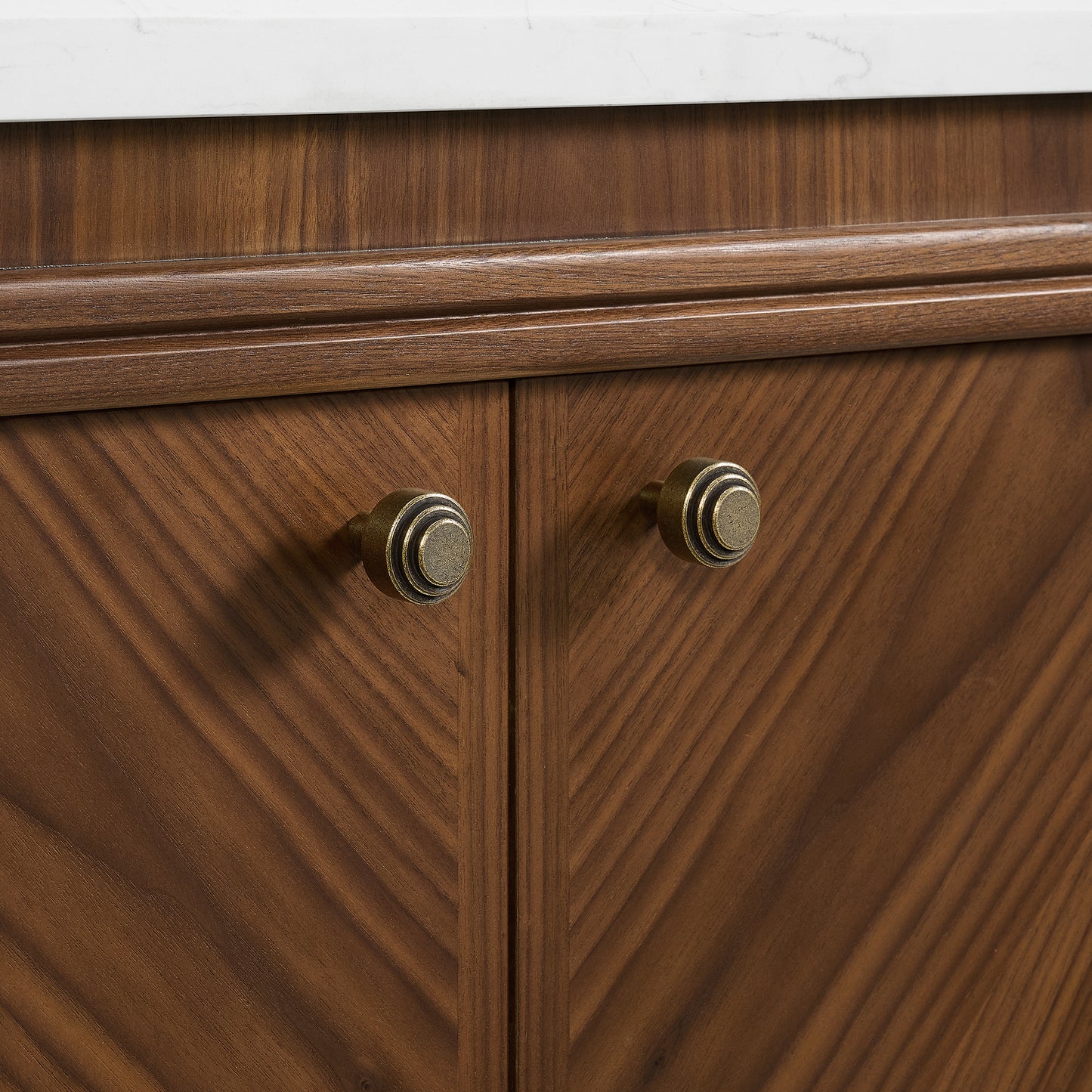 Tamara 48" Single Bathroom Vanity in Chevron Walnut and Statuario Quartz