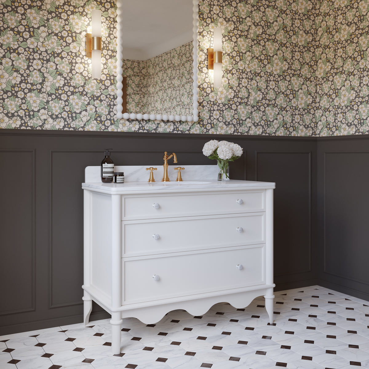 Juliette 42"W x 22"D Single Sink Bathroom Vanity with Cultured Marble Top