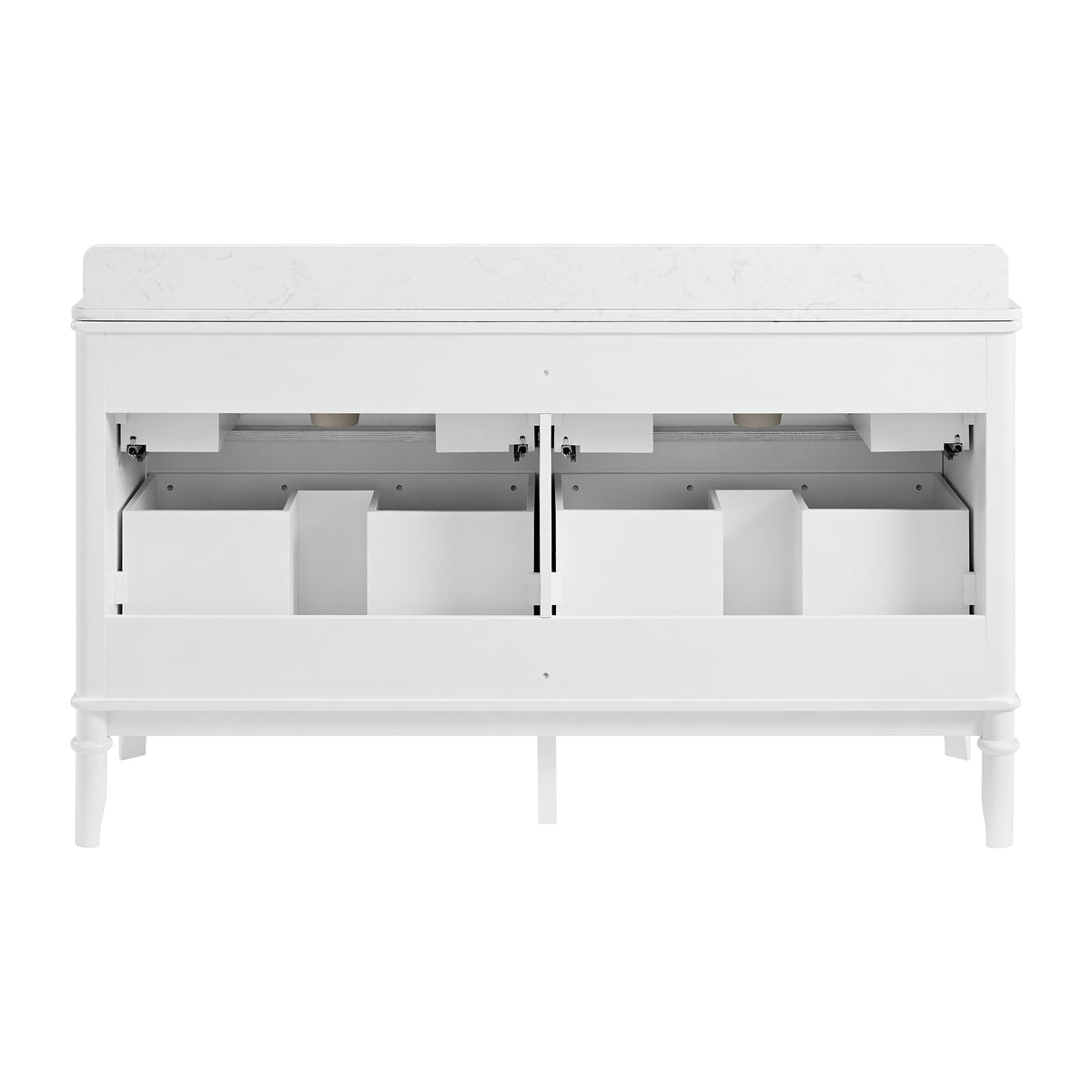 Juliette 60"W x 22"D Double Sink Bathroom Vanity with Cultured Marble Top