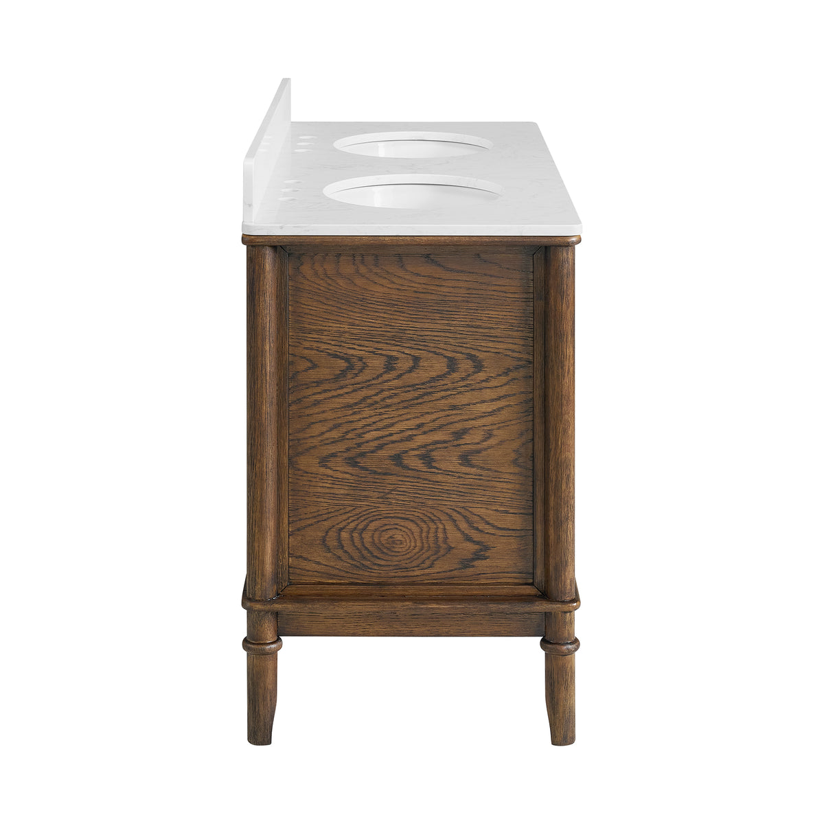 Juliette 54" Bathroom Vanity in Enhanced Brown Oak | Cultured Marble Countertop