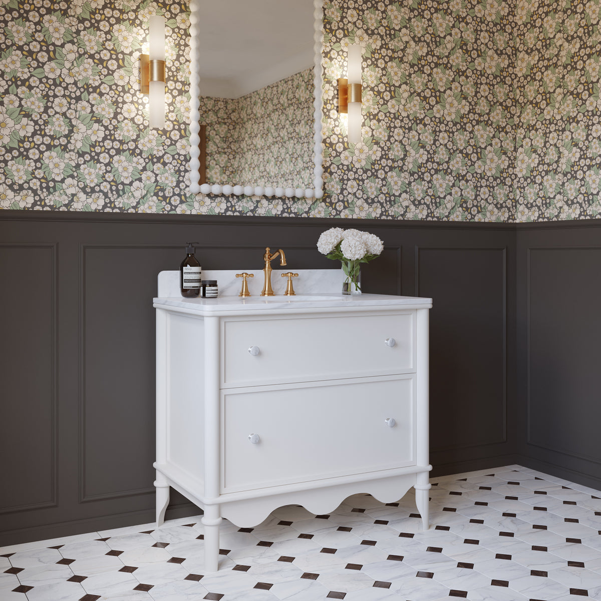 Juliette 36"W x 22"D Single Sink Bathroom Vanity with Cultured Marble Top