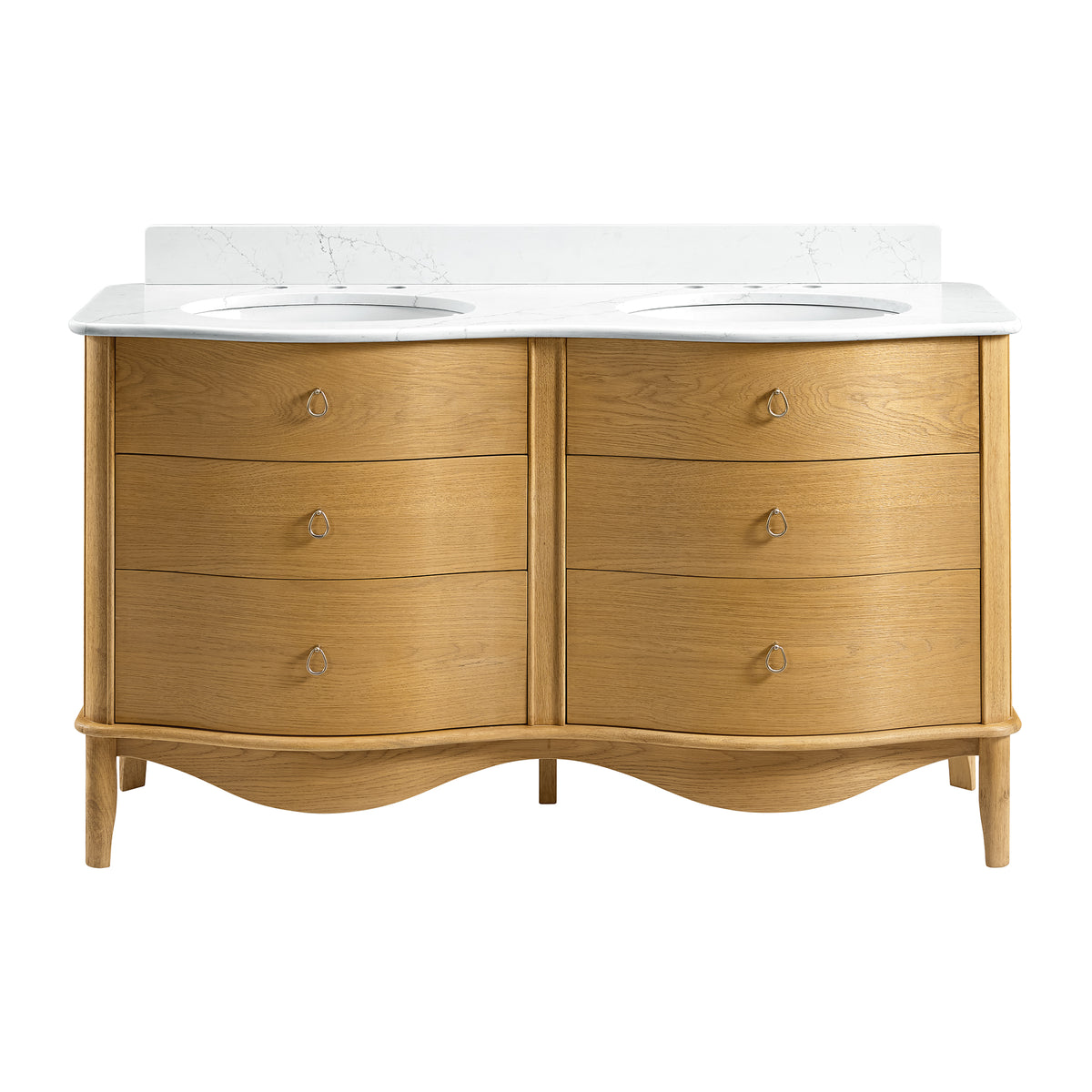 Grace 60" Bathroom Vanity with Statuario Quartz Countertop