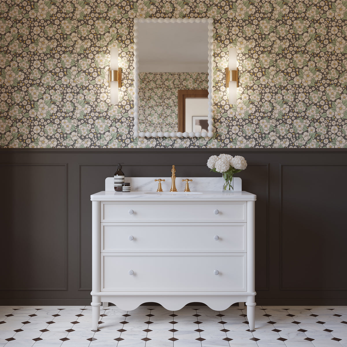 Juliette 42"W x 22"D Single Sink Bathroom Vanity with Cultured Marble Top