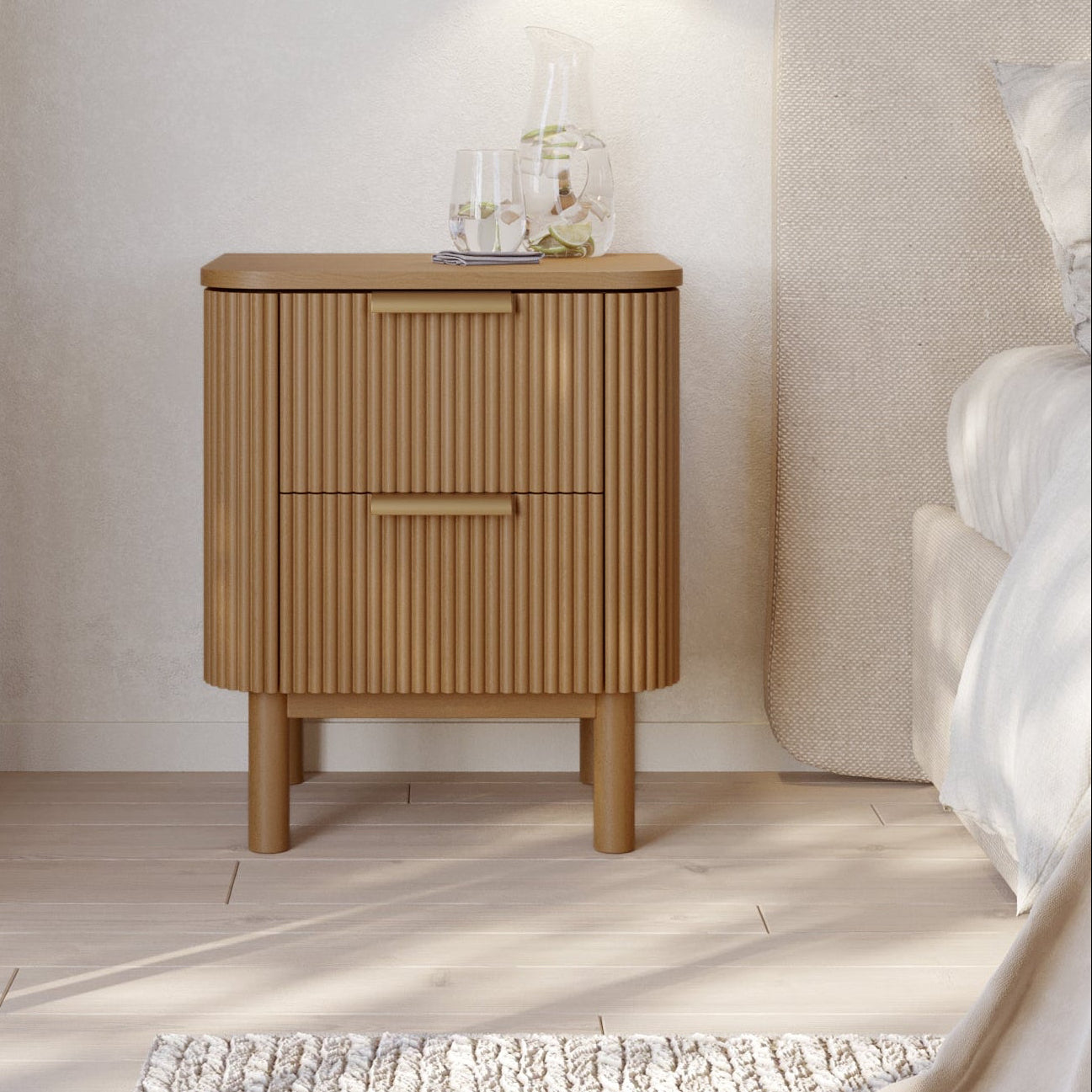 Havana Nightstand in Reeded Birch