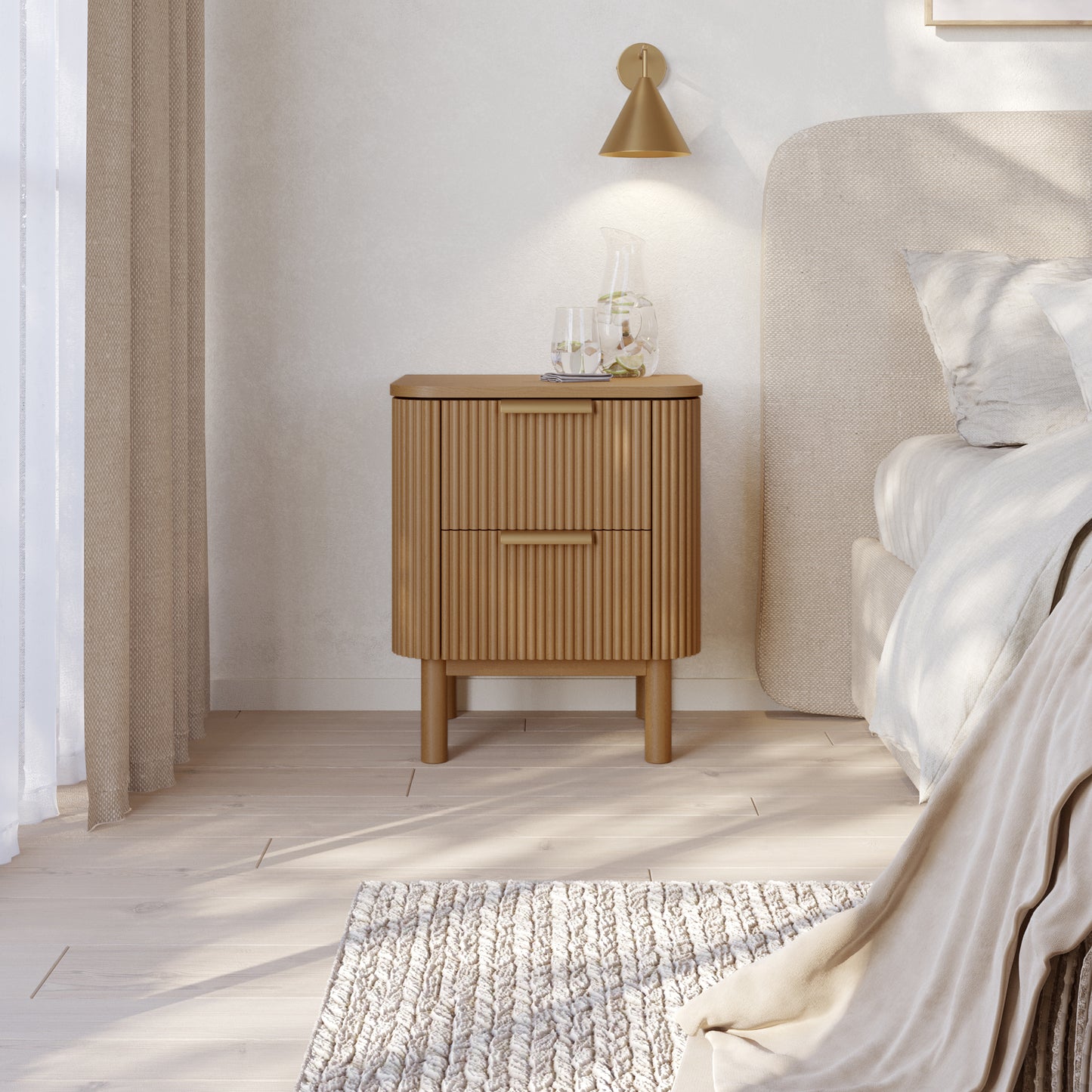 Havana Nightstand in Reeded Birch