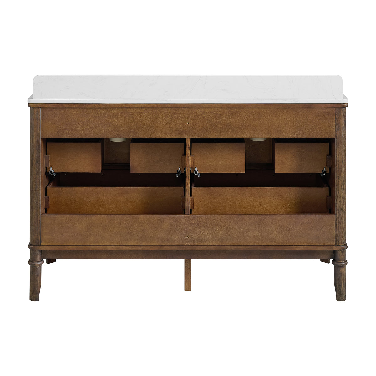 Juliette 54" Bathroom Vanity in Enhanced Brown Oak | Cultured Marble Countertop