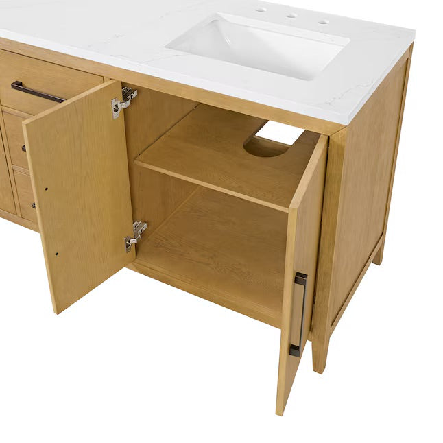 Bergen 72" Double Bathroom Vanity with White Statuario Quartz Top