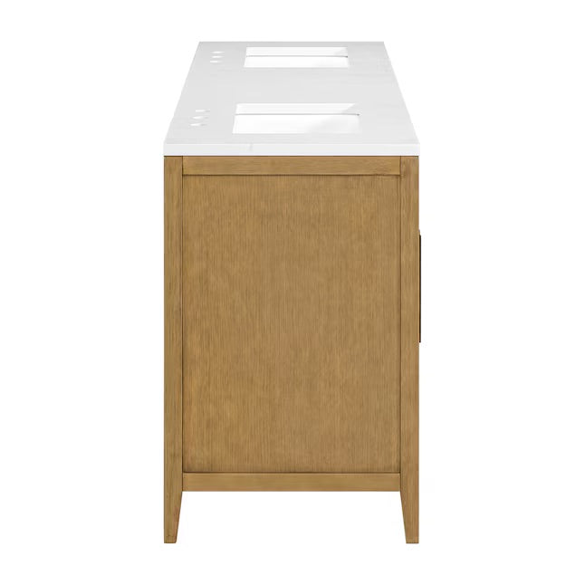 Bergen 72" Double Bathroom Vanity with White Statuario Quartz Top