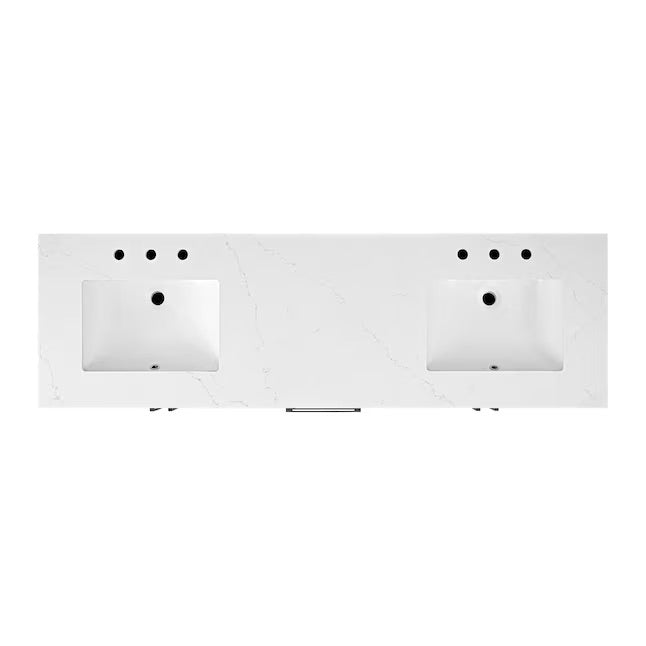 Bergen 72" Double Bathroom Vanity with White Statuario Quartz Top