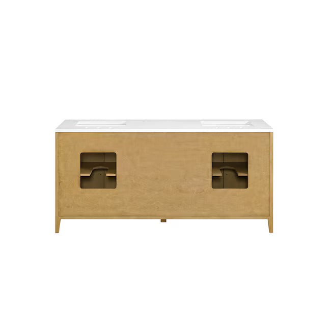 Bergen 72" Double Bathroom Vanity with White Statuario Quartz Top