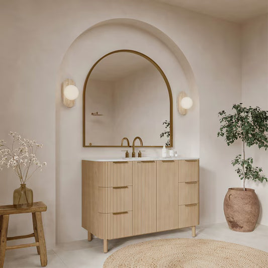 Havana 42" Finished Birch Undermount Single Sink Bathroom Vanity with White Quartz Top