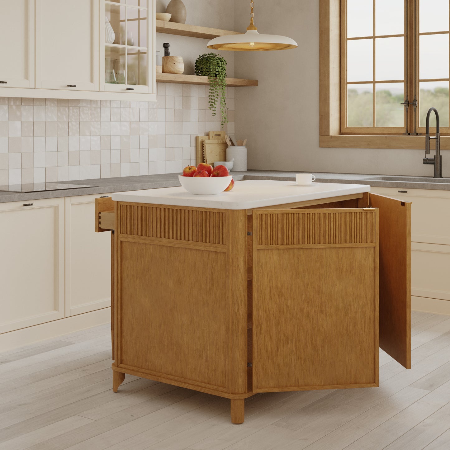 Kathryne 48" Kitchen Island | Quartz Countertop