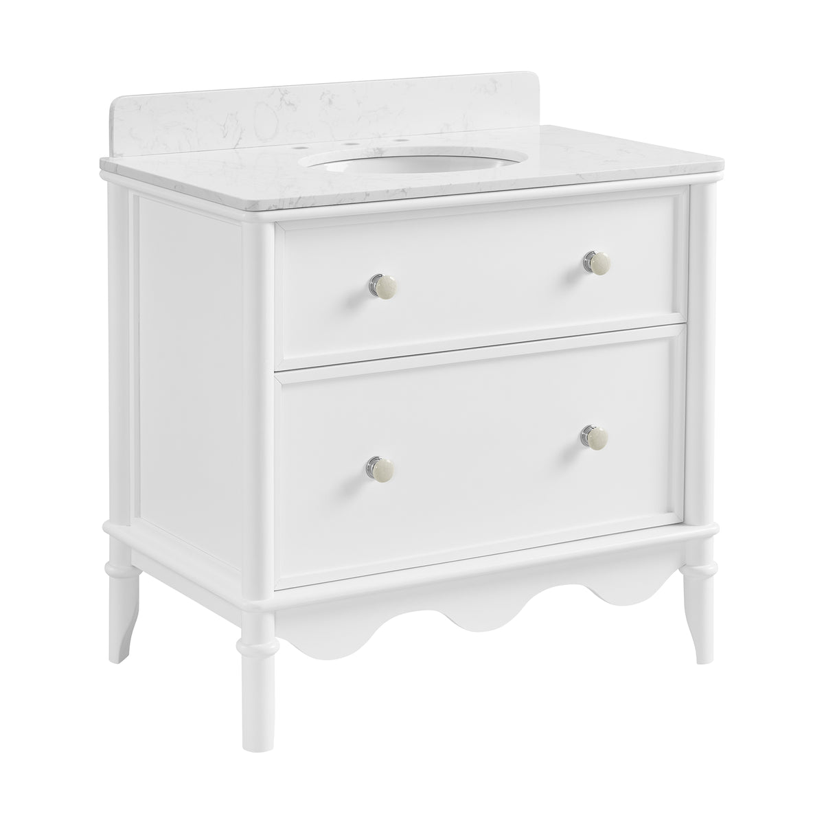 Juliette 36"W x 22"D Single Sink Bathroom Vanity with Cultured Marble Top