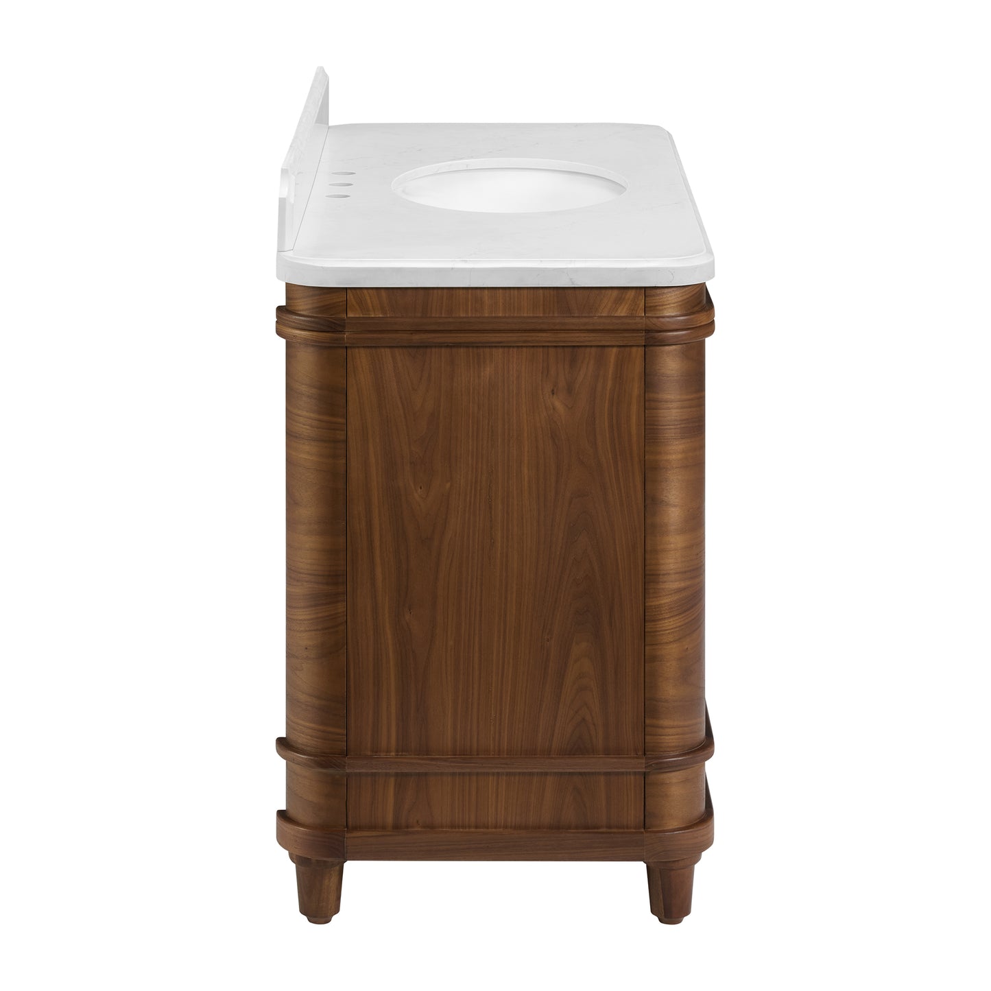 Tamara 48" Single Bathroom Vanity in Chevron Walnut and Statuario Quartz
