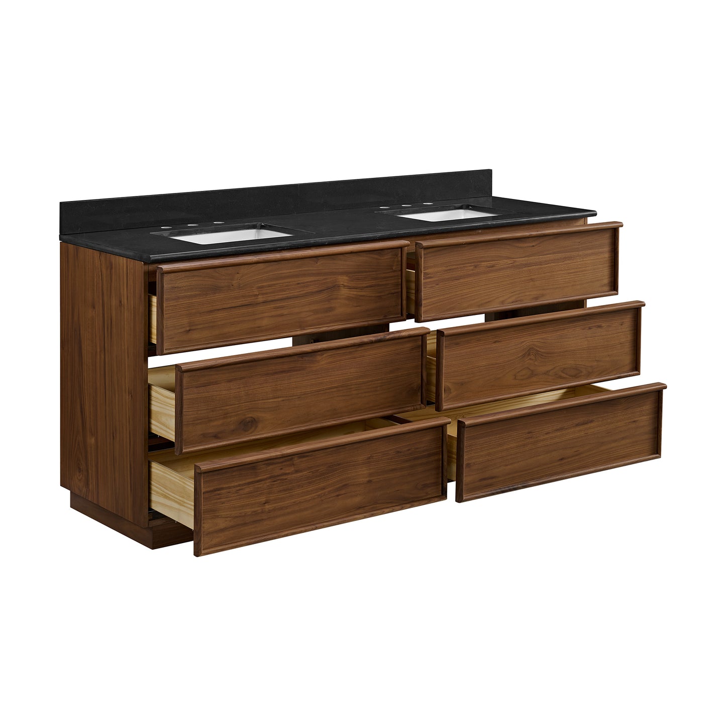 Cooper 72" Double Sink Bathroom Vanity in Natural Walnut with Quartz Top