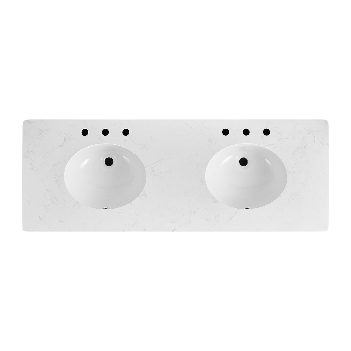 Juliette 60"W x 22"D Double Sink Bathroom Vanity with Cultured Marble Top
