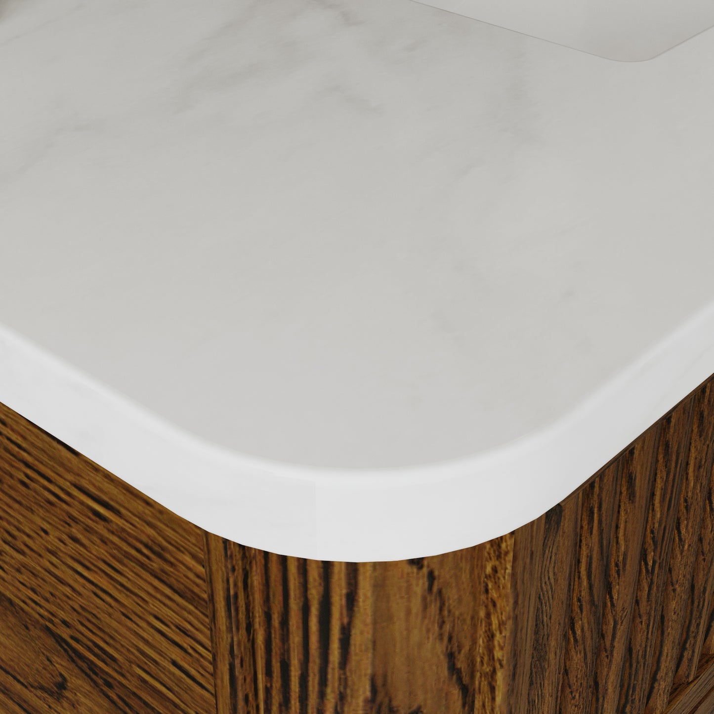 Kathryne 48" Bathroom Vanity in Enhanced Brown Oak | Statuario Quartz