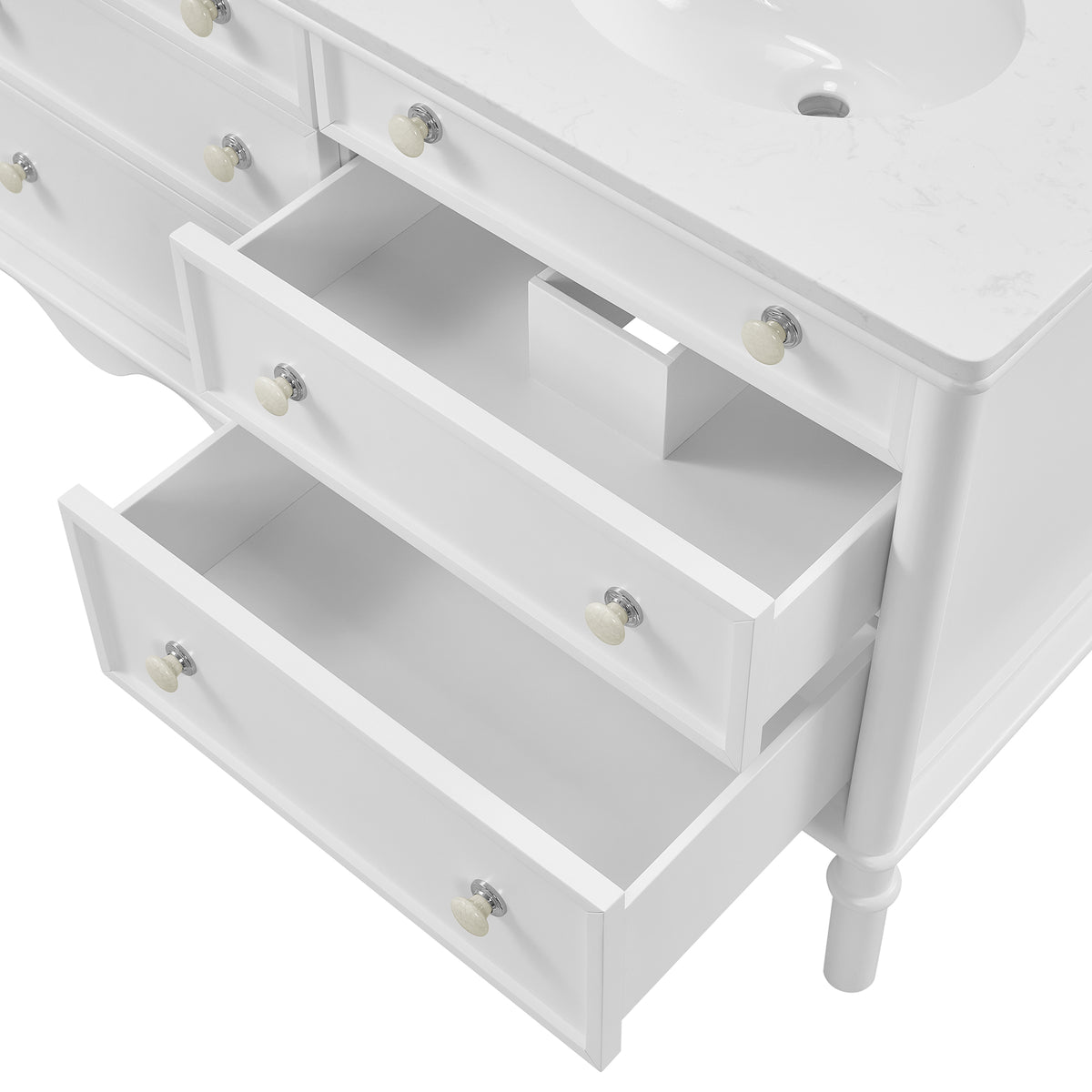 Juliette 54"W x 22"D Double Sink Bathroom Vanity with Cultured Marble Top
