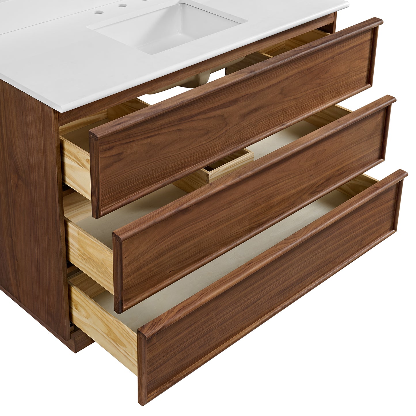 Cooper 48" Single Sink Bathroom Vanity in Natural Walnut with Quartz Top