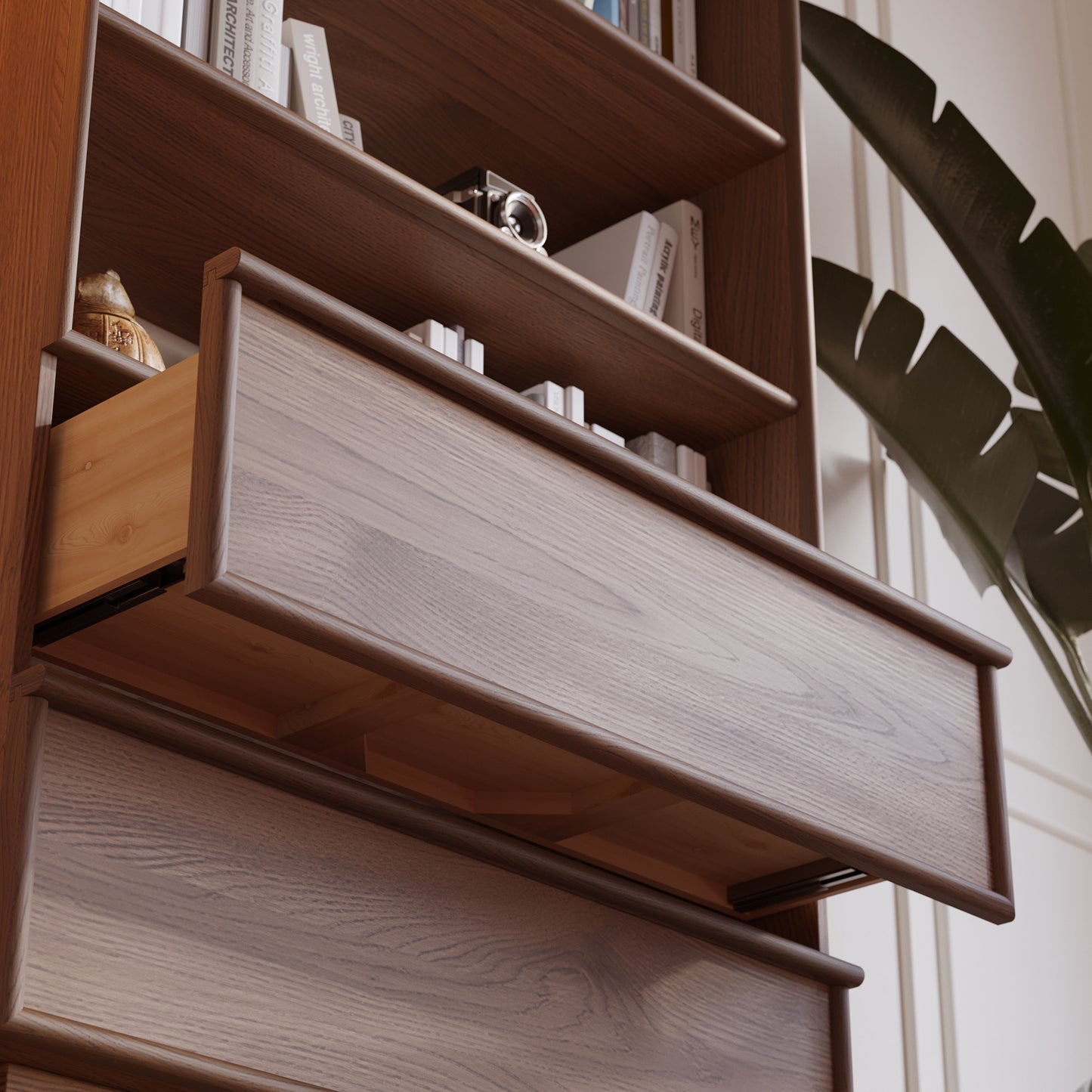 Cooper 72" Mid-Century Walnut Bookshelves